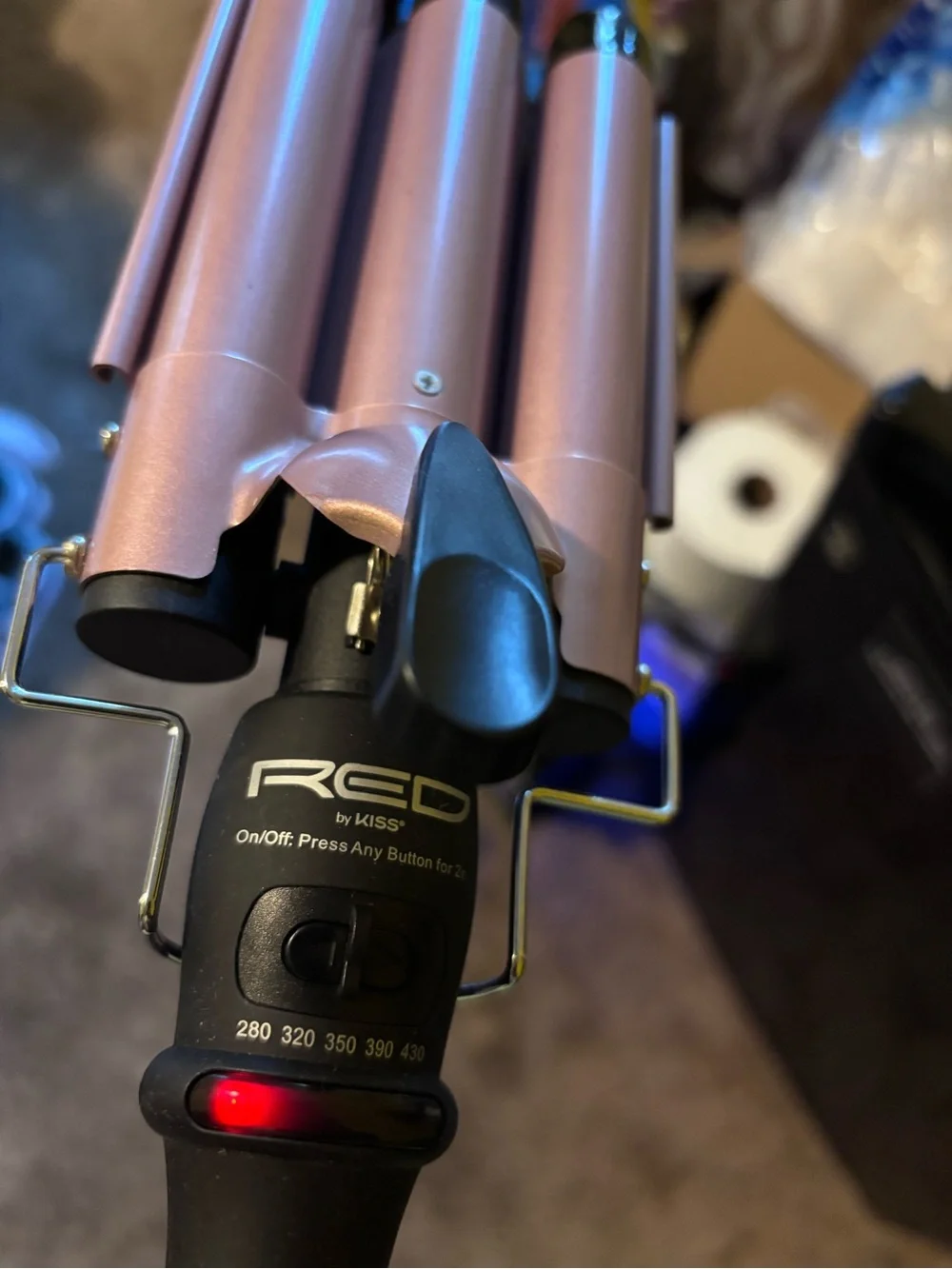 Kiss Rose Gold Curling Iron with Black Handle
